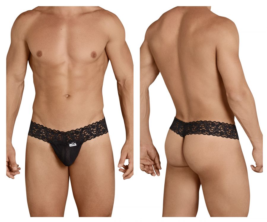 Sexy Underwear Men's Body,Men's Thong Sexy,Men's high Waist Plus Size  Briefs, lace Sexy Thong,Black A,XL