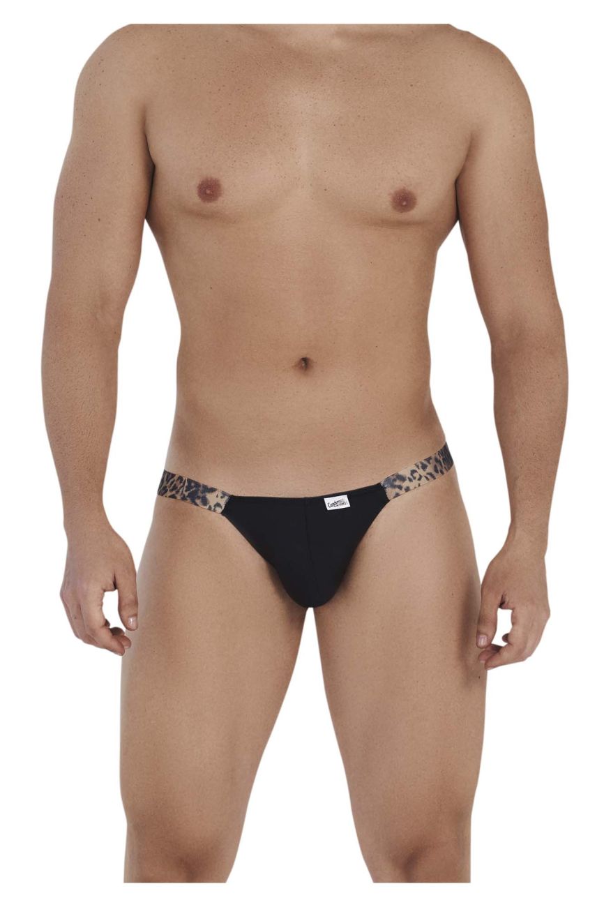 CandyMan 99536X Bikini Jockstrap Color Black-Animal Print