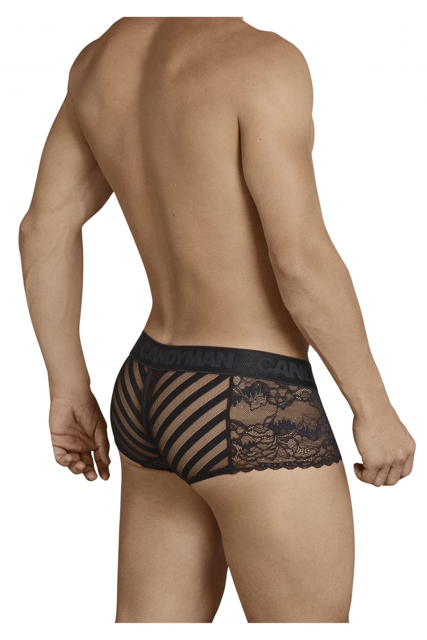 CandyMan Black Lace Boxer Briefs CandyMan Fashion